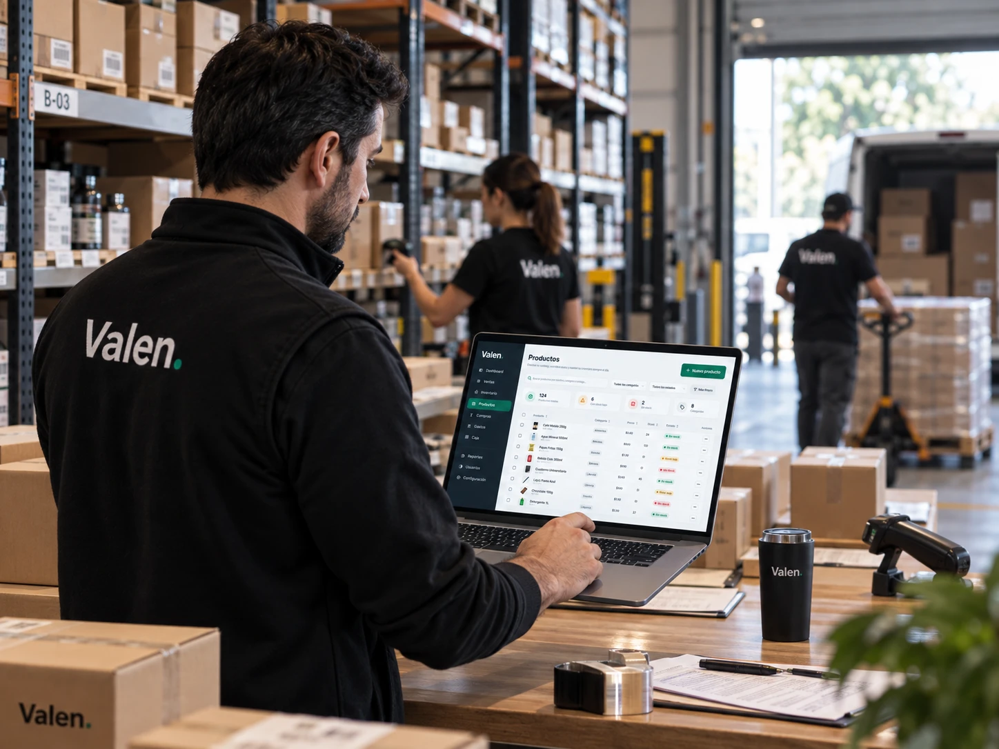 Equipo de un negocio trabajando junto con Valen